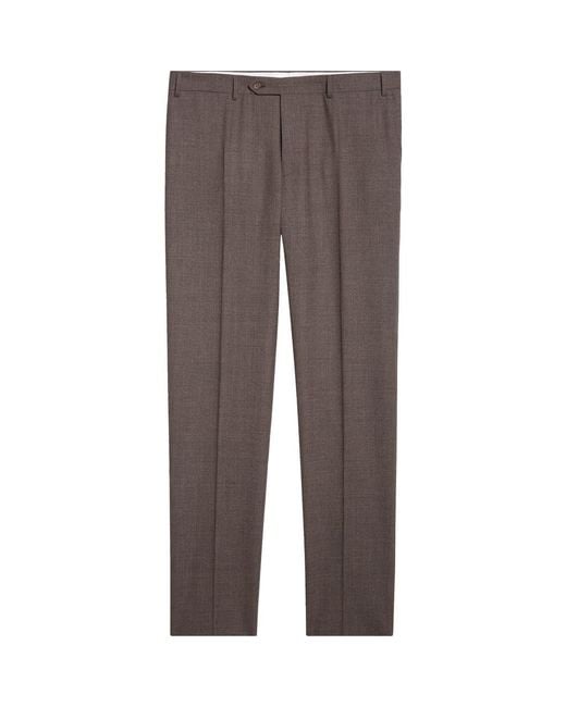 Canali Gray Siena Regular Fit Impeccabile Super 130S Wool Suit Pants for men