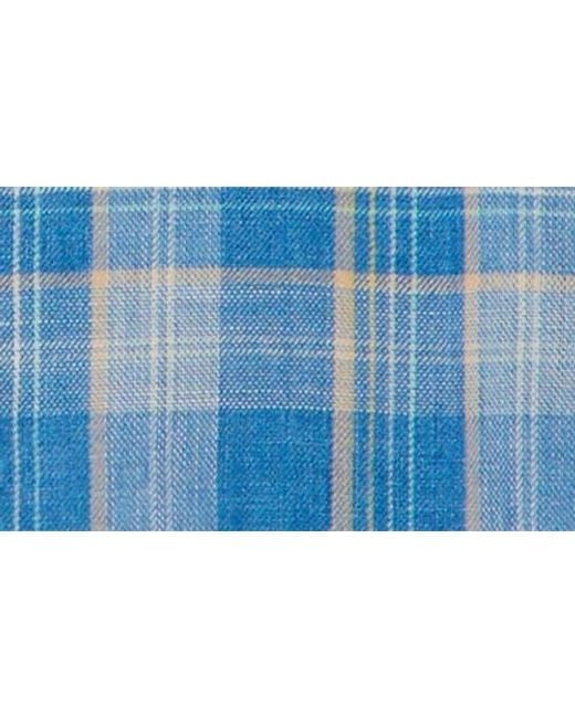 Marine Layer Blue Classic Plaid Stretch Cotton Button-Up Shirt for men