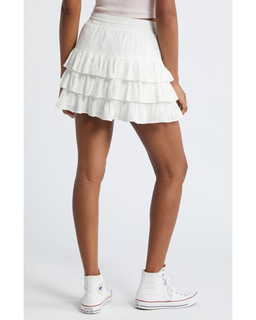 BP. White Tiered Miniskirt