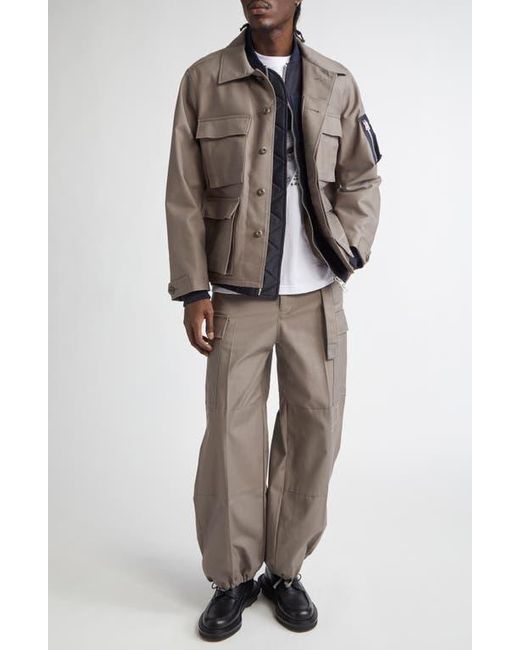 Sacai Brown X Wtaps Layered Chore Jacket for men