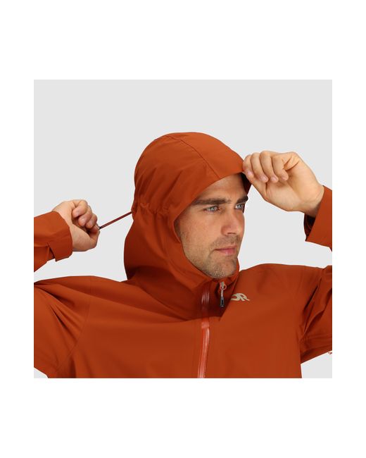 Outdoor Research Brown Stratoburst Packable Rain Jacket for men