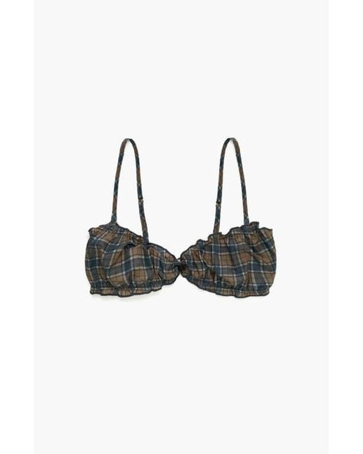 Oddli Black Plaid Bralette