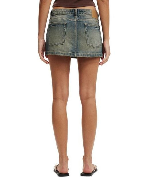 Cotton On Multicolor Micro Low Denim Skirt