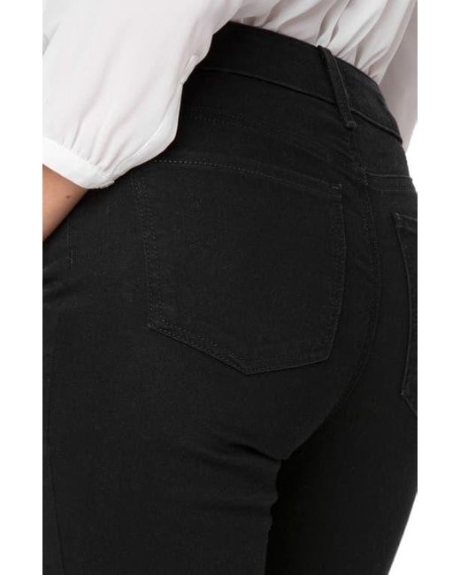 NYDJ Black Marilyn Floral Embroidered Straight Leg Jeans