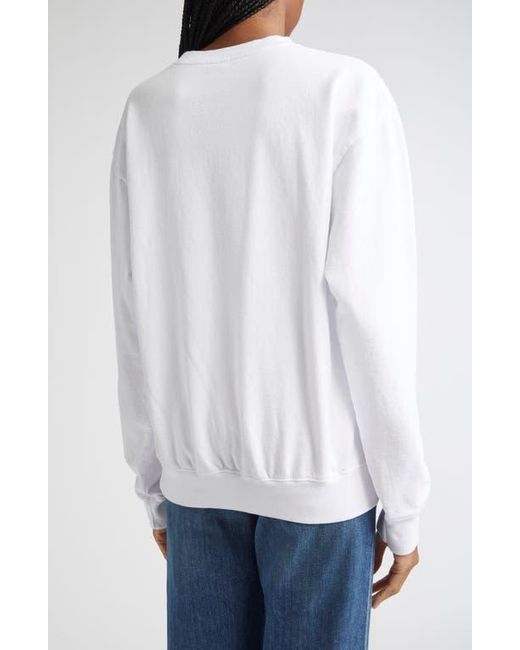 Sporty & Rich White Ny 94 Long Sleeve Cotton T-Shirt