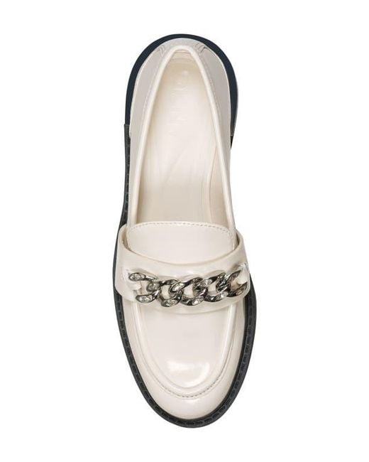 DKNY White Ryleigh Chain Loafer