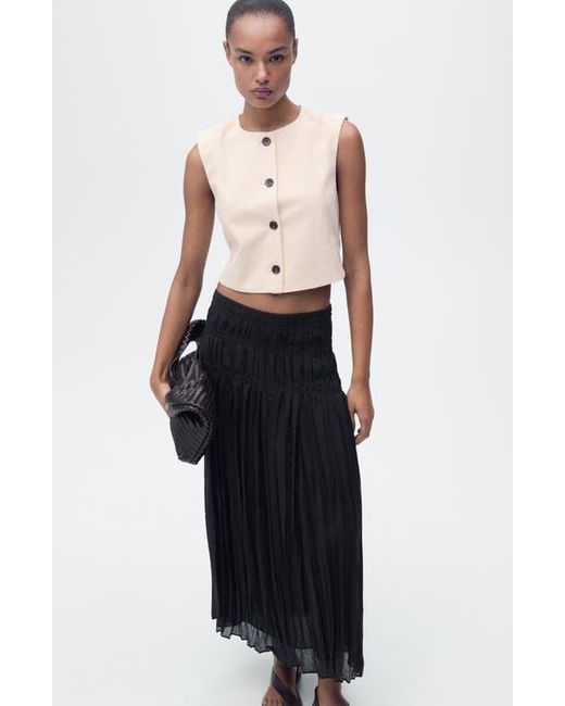 Mango Natural Button Cotton Crop Top