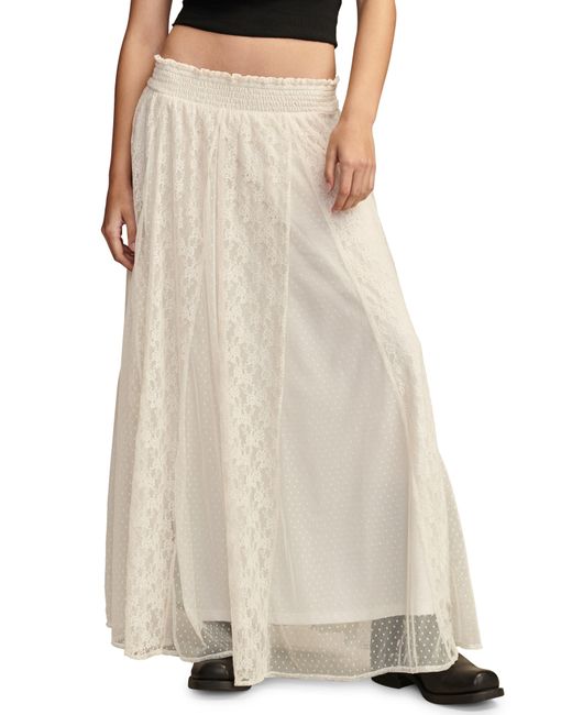 Lucky Brand Natural Lace Maxi Skirt