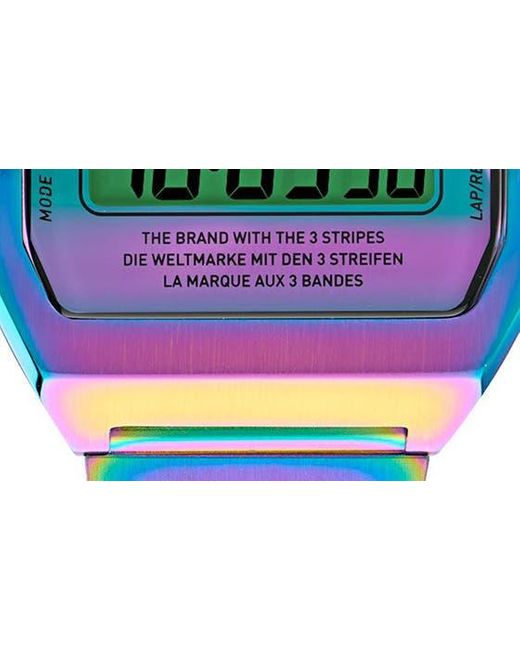 Adidas Multicolor Ao Street Iridescent Digital Silicone Strap Watch for men