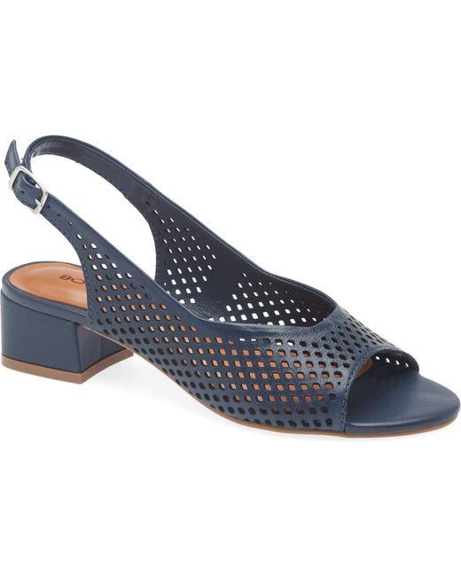 BOTTER Blue Botelsa Perforated Open Toe Slingback Pump