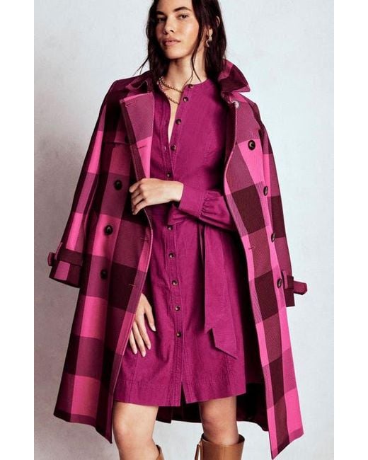 Boden Pink Bre Belted Corduroy Shirtdress