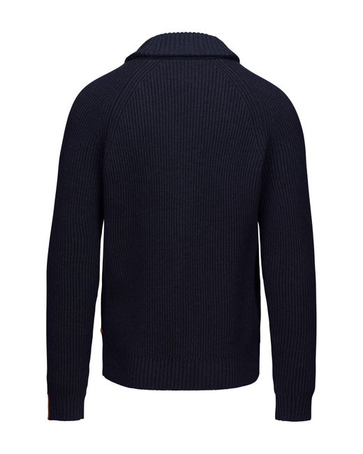 Swims Park Wool & Cotton Rib Cardigan in Blue for Men | Lyst