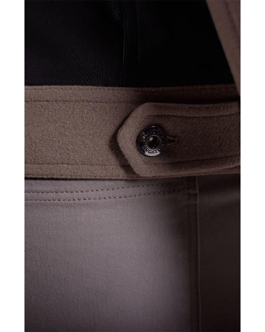 Bugatchi Brown Hybrid Melton & Wool Trucker Jacket for men