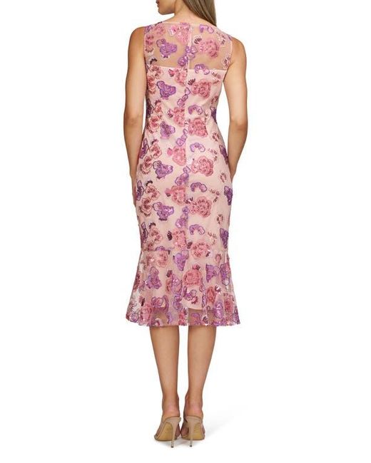 JS Collections Greer Sequin Embroidered Cocktail Dress