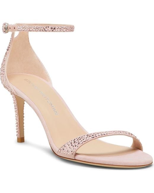 Stuart Weitzman Pink Nudist Shine 75 Sandal