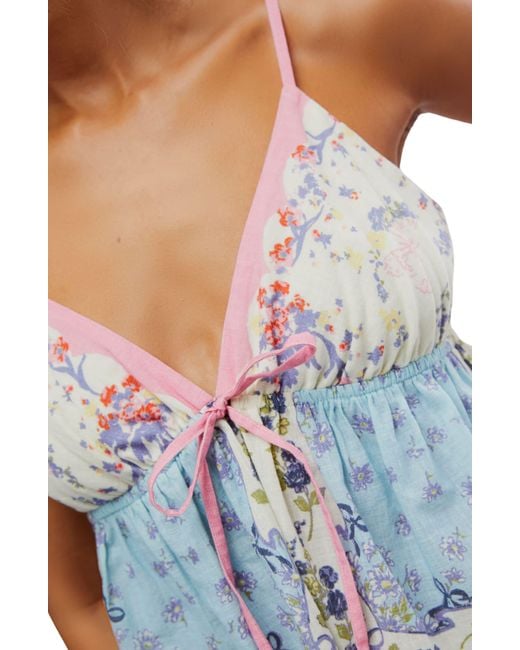 Free People Blue Double Date Floral Camisole