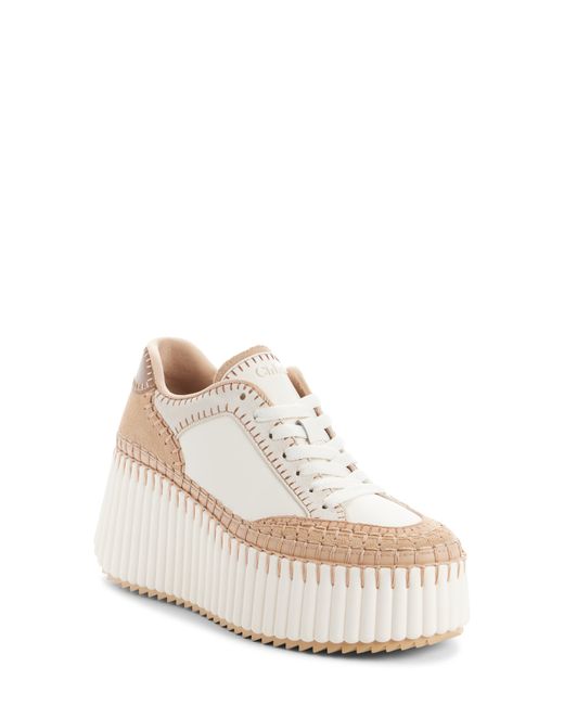 Chloé White Nama Platform Sneaker