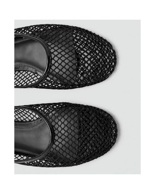 Mango Black Ankle Strap Ballet Flat