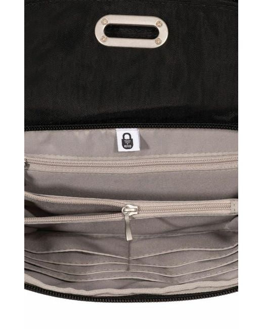Baggallini Black Coastal Flip Lock Half Moon Bag