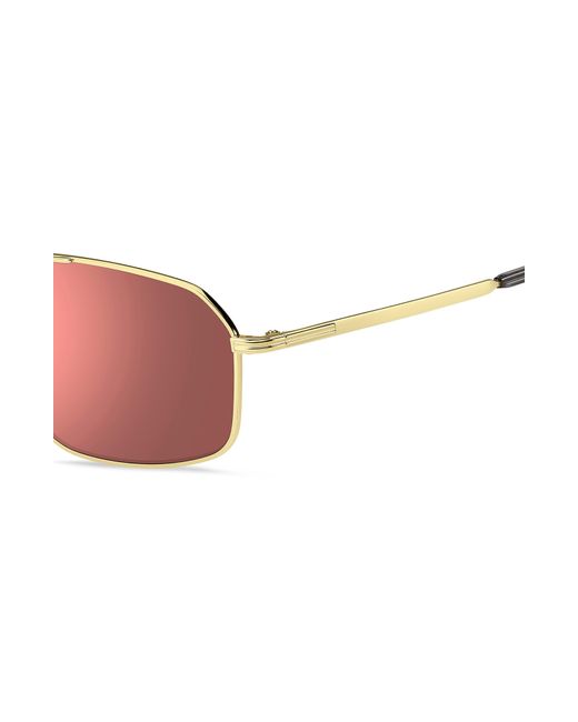 Boss Multicolor Gold-tone Sunglasses With Pink Lenses for men