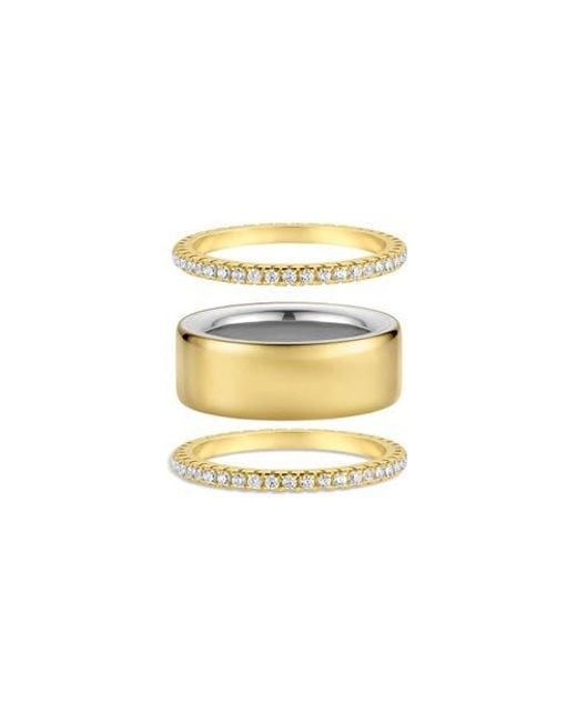 SET & STONES Metallic Aurora Smart Ring Stacking Set