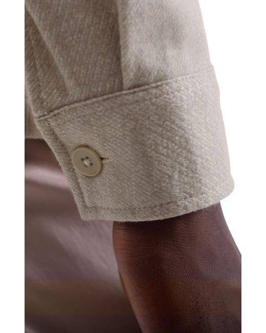 Bugatchi Gray Slub Knit Wool & Cotton Button-Up Shirt Jacket for men