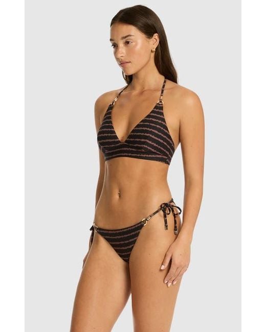 Sea Level Black Riptide Longline Halter Bikini Top