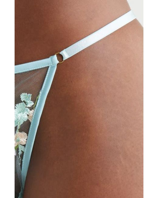 Kilo Brava Brown Floral Embroidered G-String