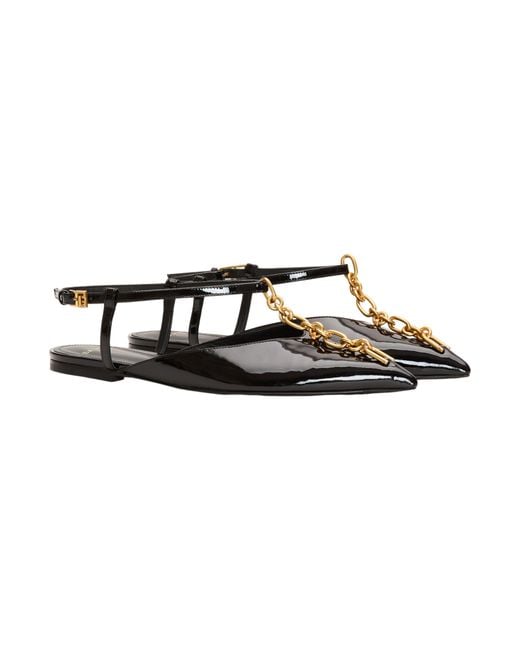 Balmain Black Sync Chain Sandals