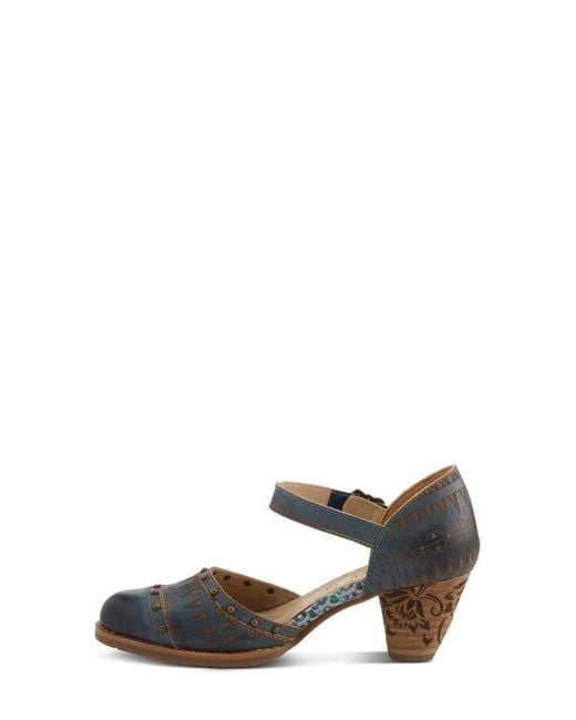 Spring Step Blue Niobella Ankle Strap Pump