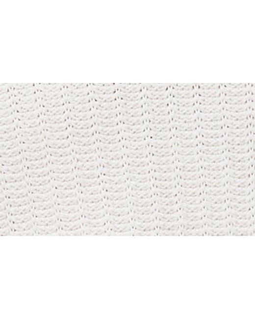 Mango White Structured Cotton Polo Sweater for men