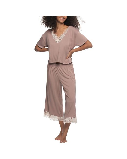 Felina Pink Amelie Crop Pajamas