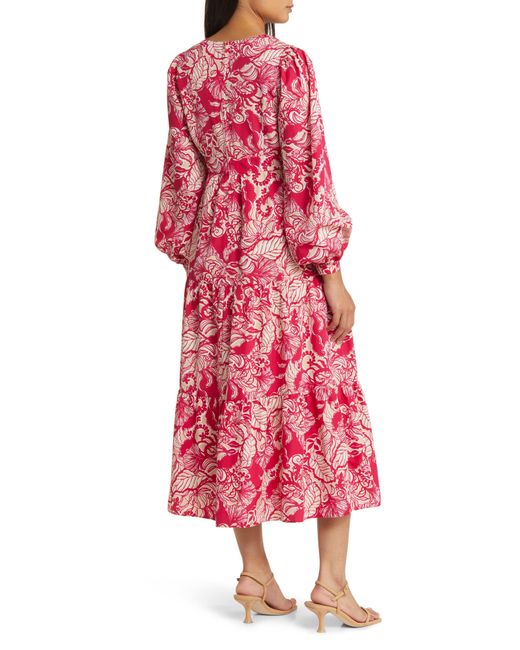 Lilly Pulitzer Lilly Pulitzer Tinslee Long Sleeve Tiered Midi Dress | Lyst