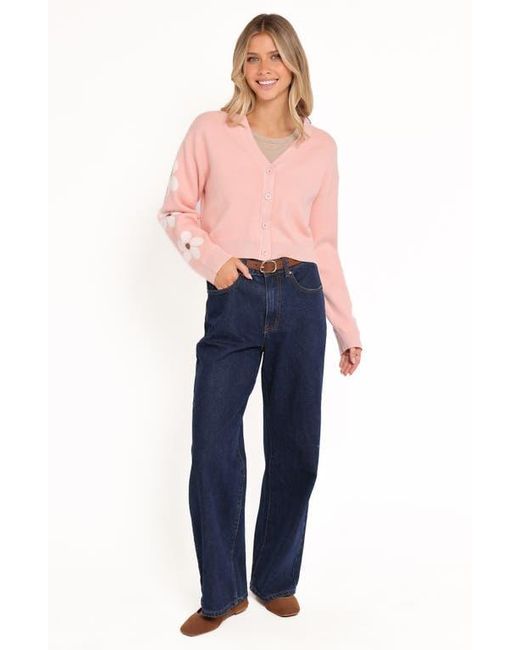 Petal & Pup Blue Lantana Flower Sleeve Crop Cardigan