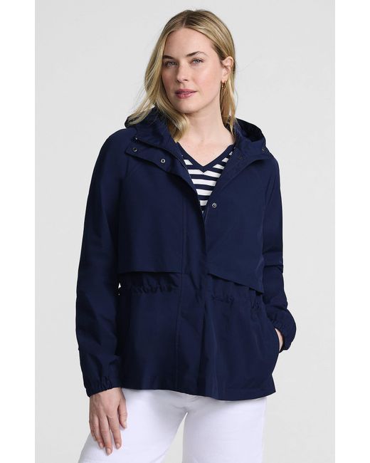 Lands' End Blue Tall Size Squall Packable Rain Jacket