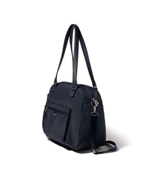 Baggallini Blue Overnight Expandable Laptop Tote Bag With Rfid Wristlet