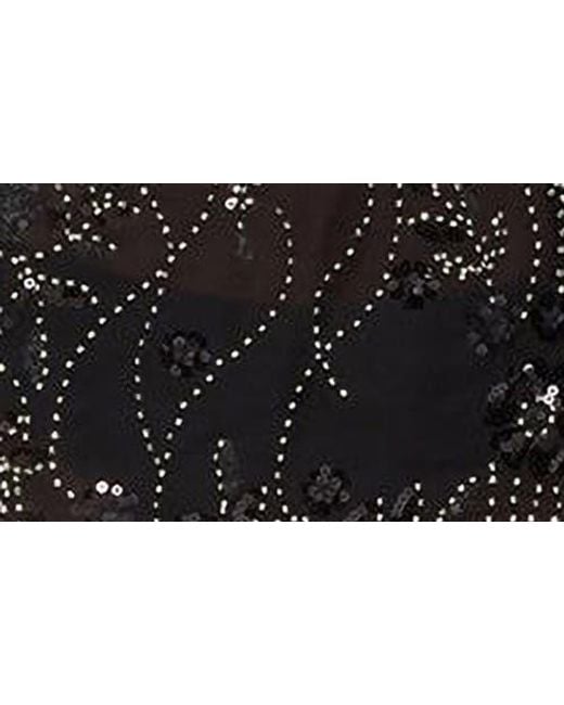 Edikted Black Romey Beaded Chiffon Minidress