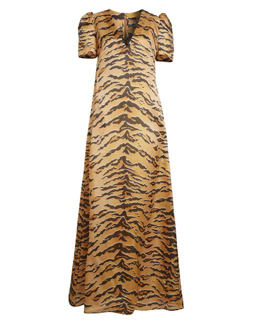 Zimmermann Natural Matchmaker Tiger Stripe Linen Maxi Dress