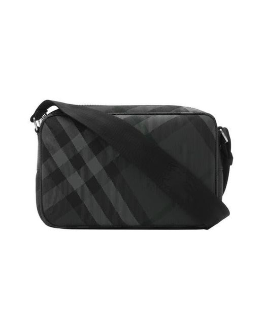 Burberry Black Grid Check Woven Crossbody Bag for men