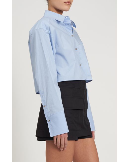 Rebecca Minkoff White Layne Crop Button-up Shirt