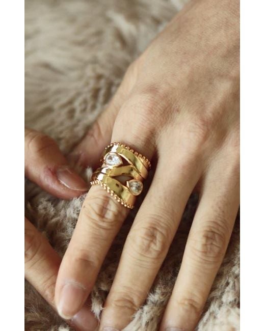 Retro Chic Metallic Droplets Ring