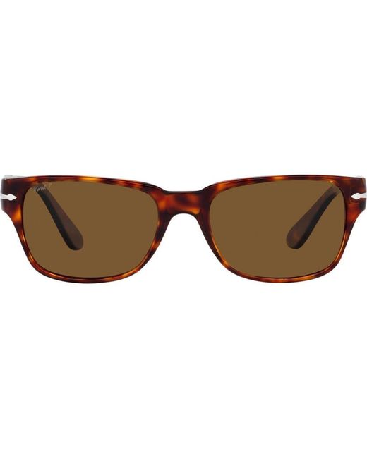 Persol Brown Polarized Rectangular Sunglasses for men