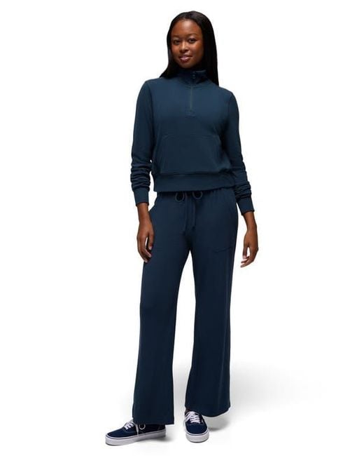 Prana Blue Willow West Crop Half-Zip Sweatshirt