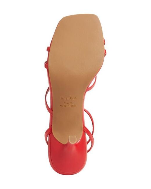 Open Edit Red Remington Ankle Strap Sandal