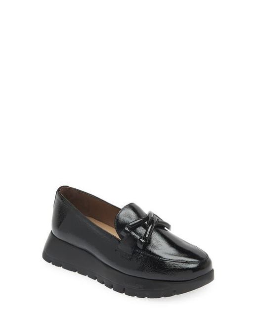 Wonders Black Ath-Leisure Platform Loafer