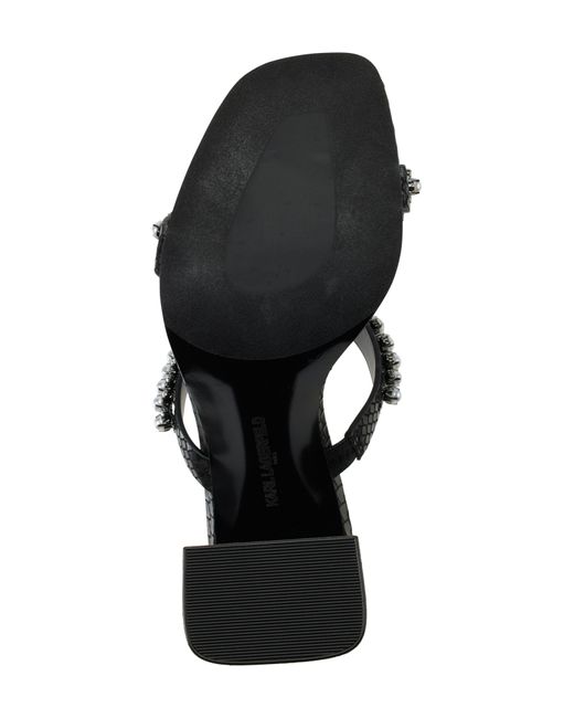 Karl Lagerfeld Black Rayan Slip-on Double-band Slide Sandals