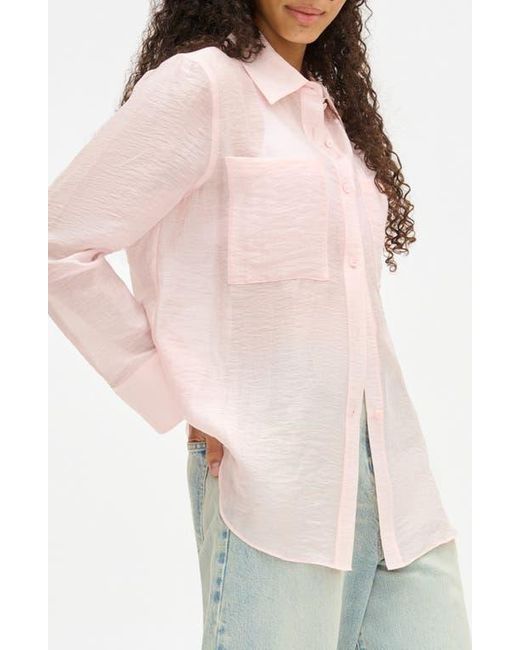 ALIGNE Pink Cher Crinkle Shirt