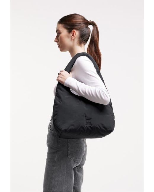 GotBag Black Cloud Shoulder Bag Recycled Nylon Puffer Handbag
