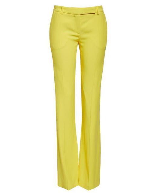 Alexander McQueen Yellow Leaf Wool Crepe Pants