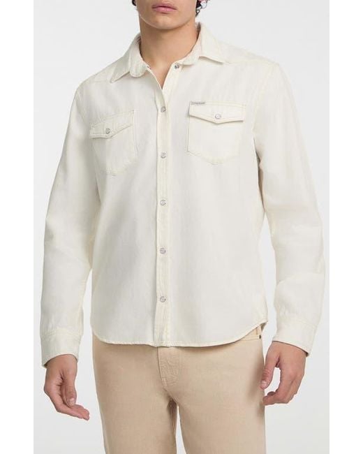 GUESS Men's Western Shirt – Classic Twill Button-Down